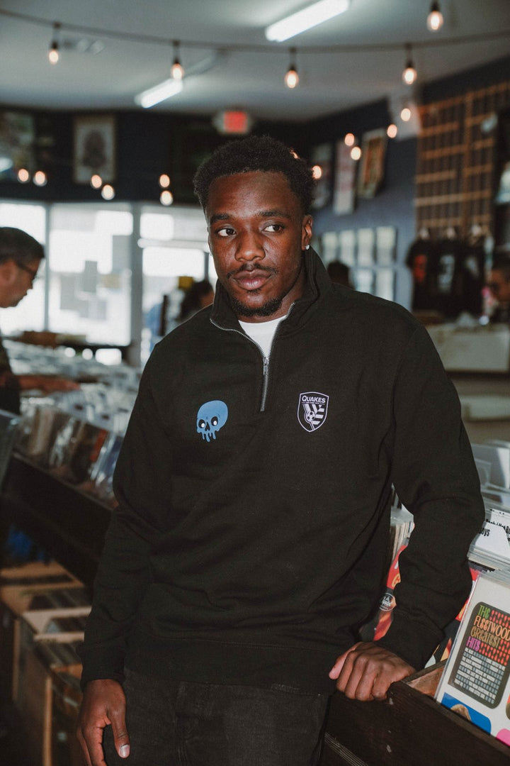 Quakes Retro Roots Skull Quarter Zip