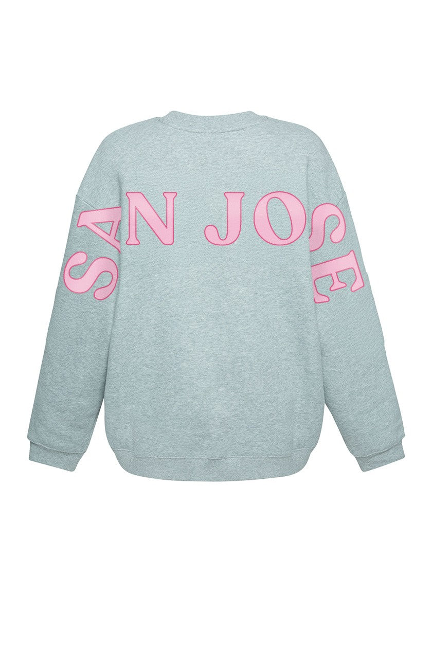 Pop of Pink San Jose Oversized Crewneck Sweatshirt with Pockets
