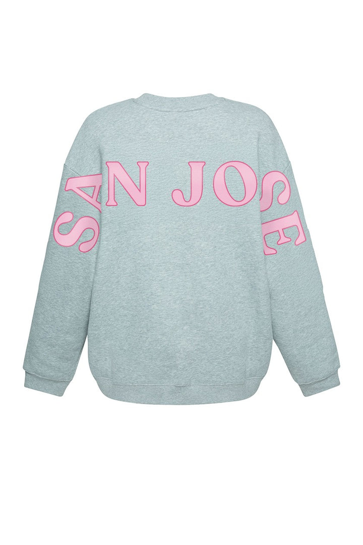 Pop of Pink San Jose Oversized Crewneck Sweatshirt with Pockets